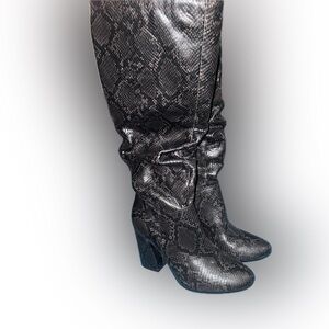 Faux Snake Skin Boots